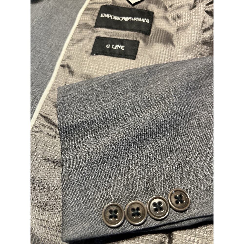 Emporio Armani G-Line Suit 38R 31x30 Gray Two Tone Melange Designer - Picture 10 of 14